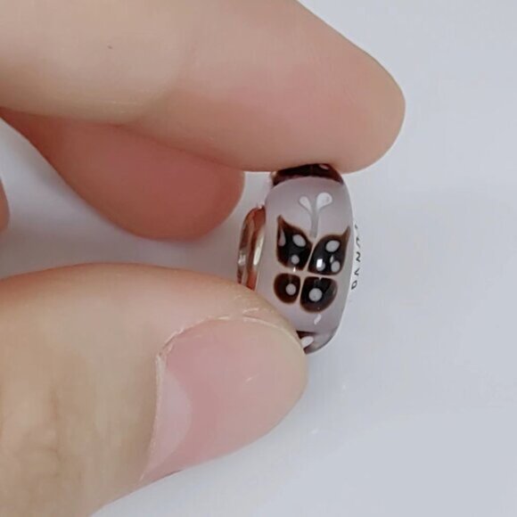 Pandora Pink Butterfly Kisses Murano Glass Charm Bead S925 ALE - Picture 8 of 8